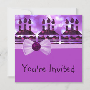 Invitation Gemstone de gâteau d'anniversaire de Girlie Bokee