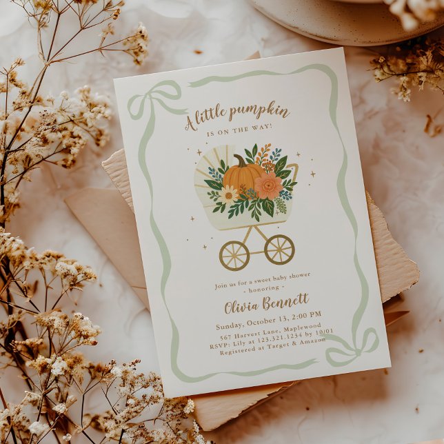 Invitation Gender Neutral Fall Little Pumpkin Baby Shower (Créateur téléchargé)