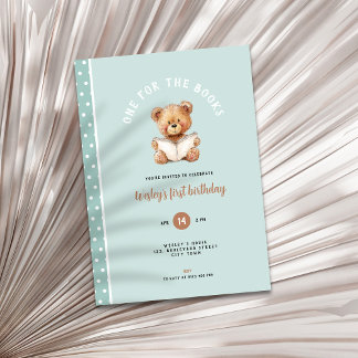 Invitation Gender Neutral One for the Book 1st Birthday