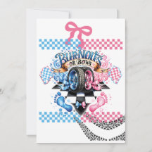 Gender Reveal Boy or Girl Party Cars Bows