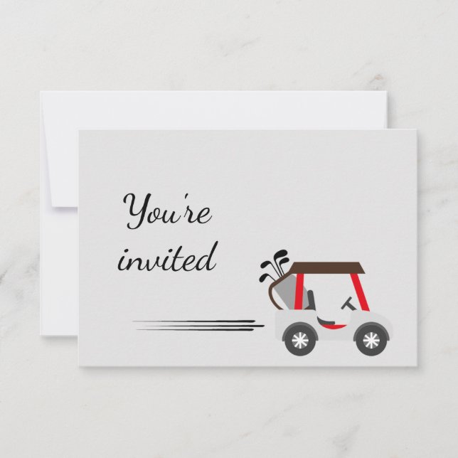 Invitation général Custom Fun Golf fête d'annivers (Devant)