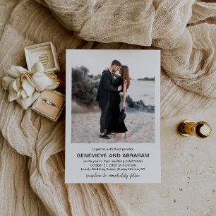 Invitation Genevieve Photographie noir et blanc Mariage moder