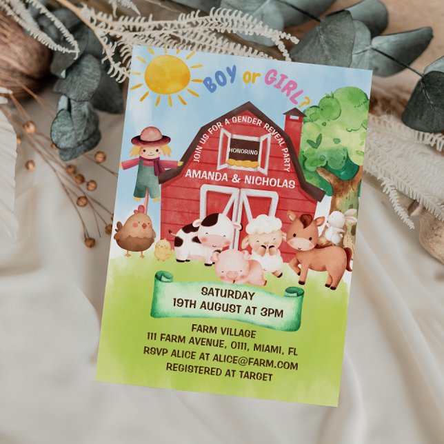 Invitation Genre animal de la ferme de la ferme (Créateur téléchargé)