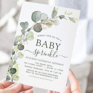 Invitation Genre Neutre Baby Sprinkle Douche Verdure
