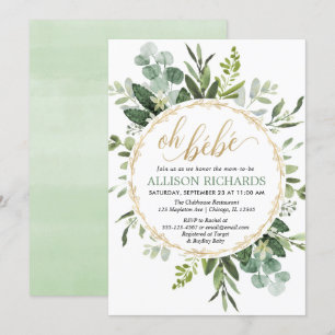 Invitation Genre neutre Oh bebe French Paris baby shower