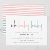 Genre révéler baby shower inconnu rose bleu modern