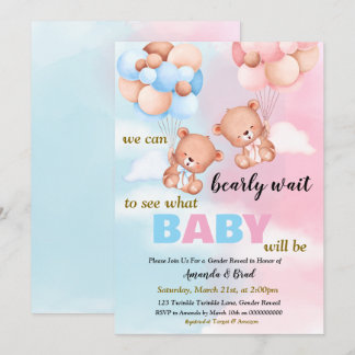 Invitation Genre Révéler Garçon ou fille Pink ou Blue Party