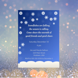Invitation Gentle Snowflake Holiday Party