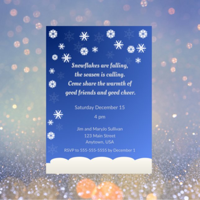 Invitation Gentle Snowflake Holiday Party (Créateur téléchargé)
