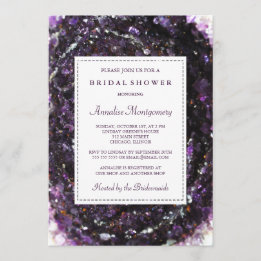 Invitation Géode Améthyste Purple Envoi d'une douche nuptiale