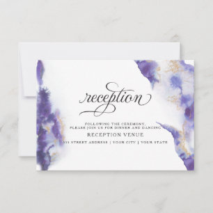 Invitation Géode d'aquarelle Améthyste moderne BarefootBride™
