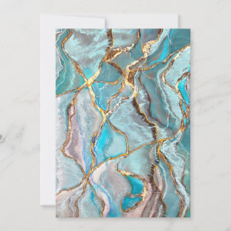 Invitation Géode de Turquoise Kintsugi