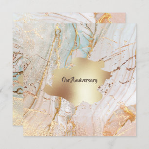 Invitation Géode en marbre doré DO-IT-YOURSELF soirée élégant