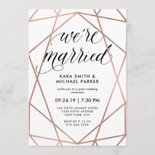 Invitation Geometric Nous sommes mariés   Fête d'après-mariag