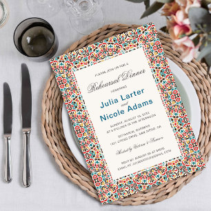 Invitation Géométrie de Treillis Marocain Mandala Dîner de Ré