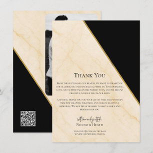 Invitation Géométrie Dorée Luxe Mariage Marbre Ivoire & Or 