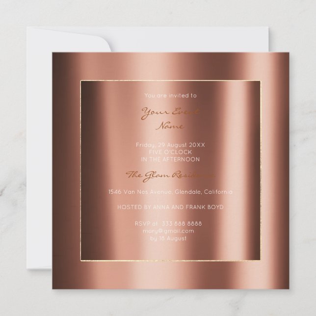 Invitation Géométrie métallique minimale Gold Cuivre Bronze É (Devant)