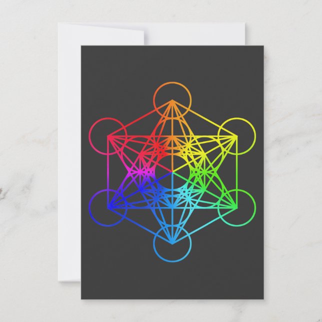 Invitation Géométrie sacrée Cube de Métatron Yoga Zen (Devant)