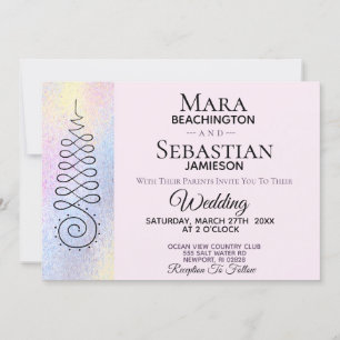 Invitation *~* Géométrie sacrée Lumière Mariage pastel