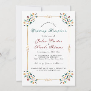 Invitation Géométrie vintage Accueil Mariage Motif Classique