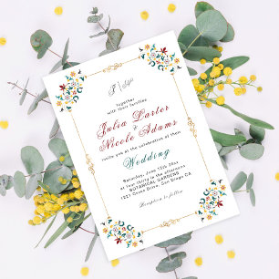 Invitation Géométrie Vintage Motif Classique Intriqué Mariage