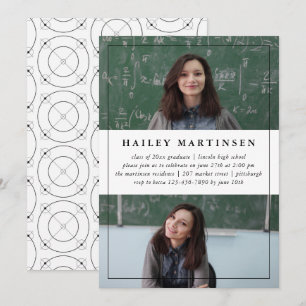 Invitation Géométrique avec cadre Deux Photo Party