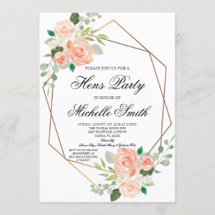 Invitation géométrique florale de partie de poules
