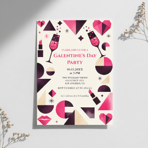 Invitation géométrique moderne pour la Galentine