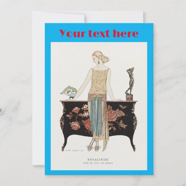 Invitation George Barbier Mode Art déco (Devant)