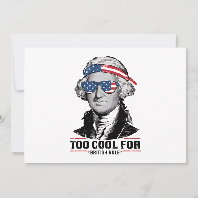 Invitation George Washington Cool Pour la British Rule 4 juil (Devant)
