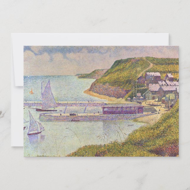 Invitation Georges Seurat - Port-en-Bessin à High Tide (Devant)
