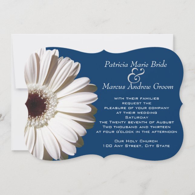 Invitation Gerbera Daisy Mariage (Devant)