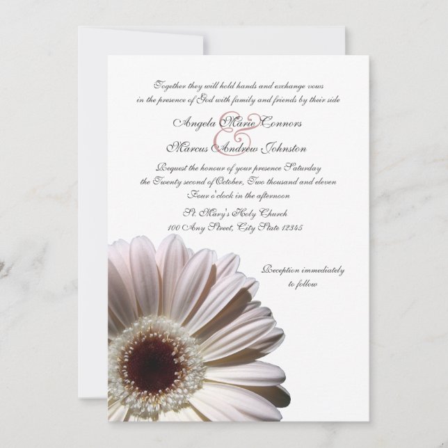 Invitation Gerbera Mariage Daisy (Devant)