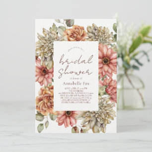 Invitation Gerbera rouge et Fête des mariées Dahlia blanche