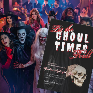 Invitation Ghoost Halloween Skeleton Costume Partie Skull