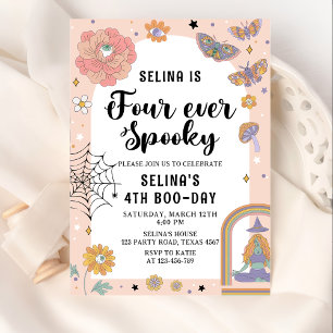 Invitation Ghost Halloween Quatre Ever Éffrayant 4ème anniver