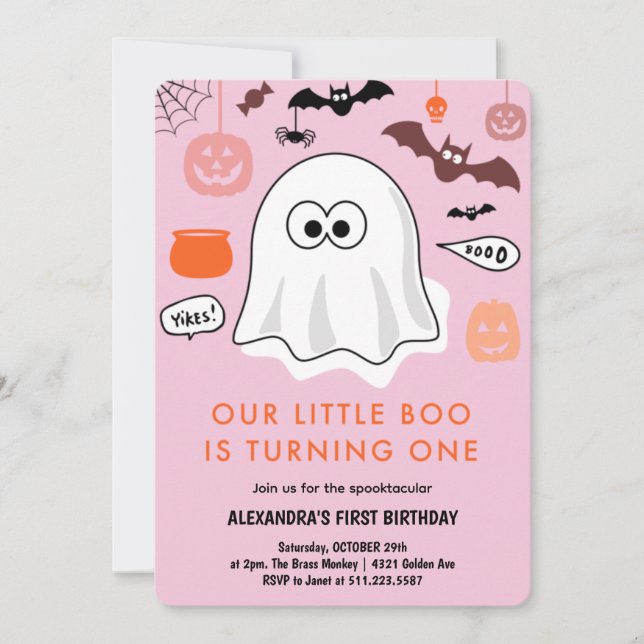 Invitation Ghost Notre petit boite tourne un (Devant)