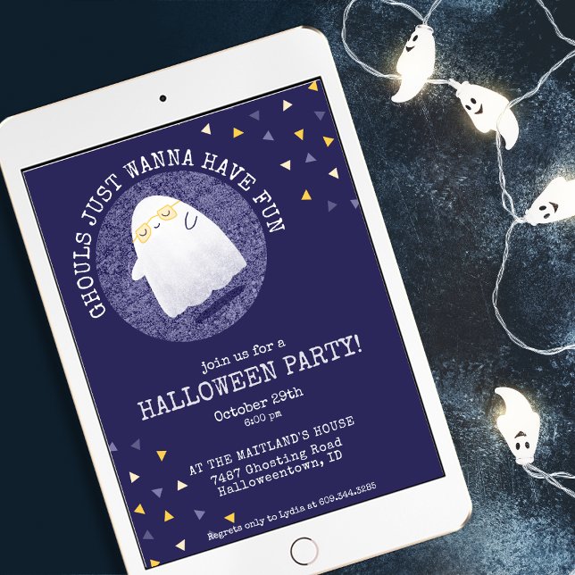 Invitation Ghouls veut juste s'amuser fête d'Halloween (Créateur téléchargé)
