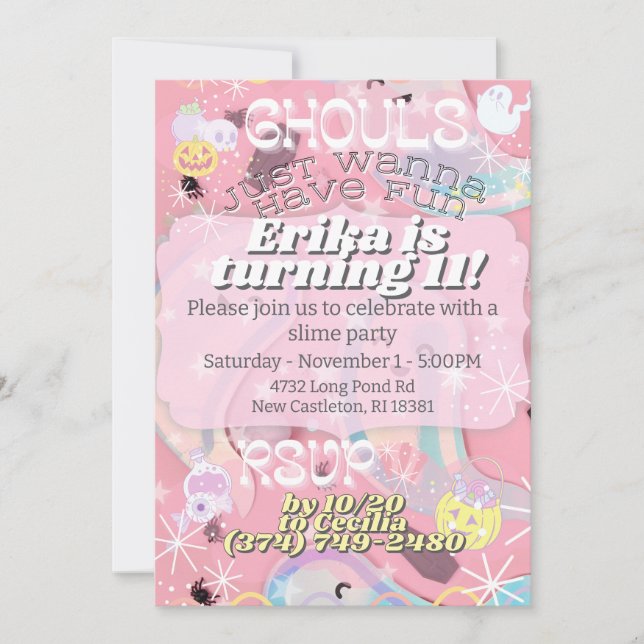Invitation Ghouls veut juste s'amuser Pastel Halloween Invita (Devant)