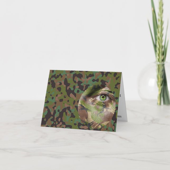 Invitation GI Camouflage Soldat Party Personnalisé (Devant)
