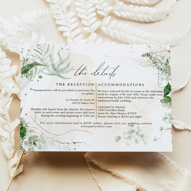 Invitation GIANNA Boho Etherial Greenerial Mariage Détails Ca (Créateur téléchargé)