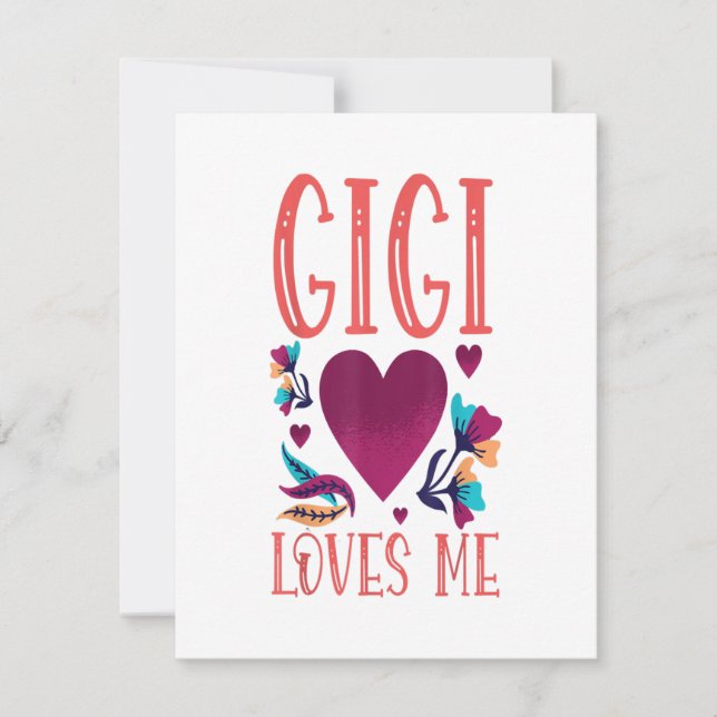 Invitation Gigi aime moi Valentines jour cadeau à la petite-f (Devant)