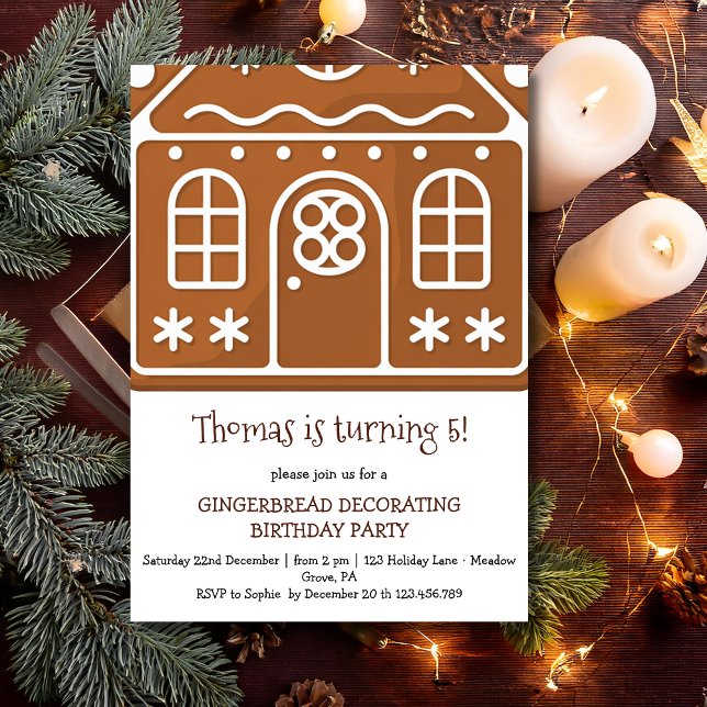 Invitation Gingerbread birthday decorating party (Créateur téléchargé)