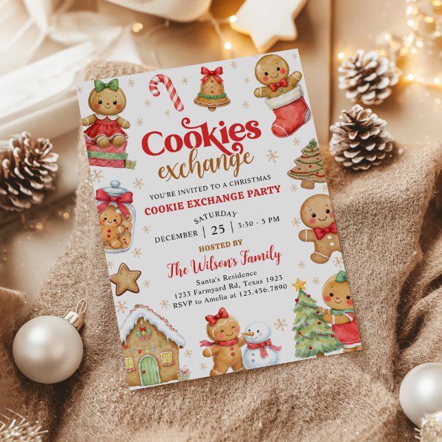 Invitation Gingerbread Christmas Cookie Exchange Party (Créateur téléchargé)
