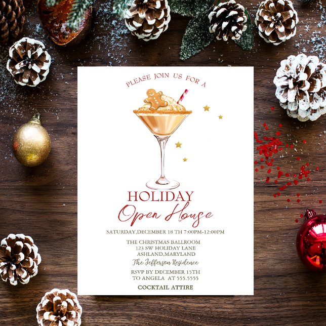 Invitation Gingerbread Cocktail Holiday Open House (Créateur téléchargé)