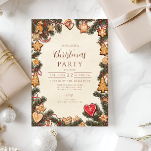 Invitation Gingerbread Cookie Christmas