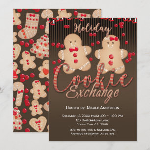 Invitation Gingerbread Cookies Holiday Cookie Exchange Party