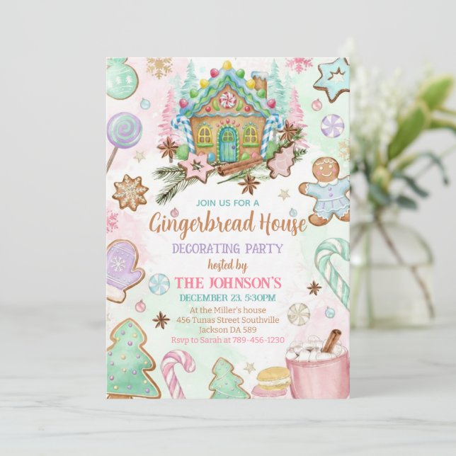 Invitation Gingerbread House Christmas Party (Debout devant)