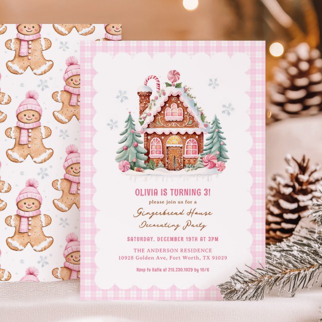 Invitation Gingerbread House Decorating Birthday Party (Créateur téléchargé)