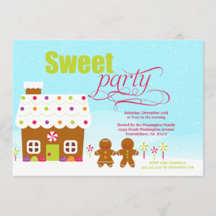 Invitation Gingerbread maison de vacances en pain d'épice